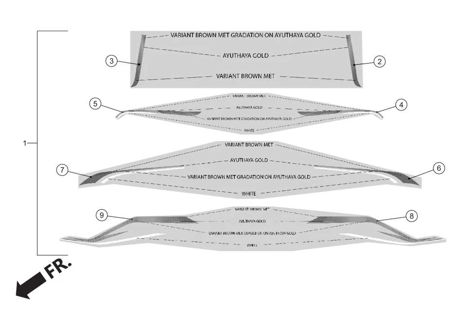 F-26A MARK/STRIPE (OPTIONAL) assembly diagram for Hero DESTINI PRIME OBD PHA B(May, 2025)