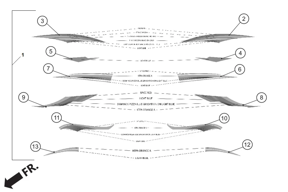 F-26C MARK/STRIPE (OPTIONAL) assembly diagram for Hero DESTINI PRIME OBD PHA B(May, 2025)