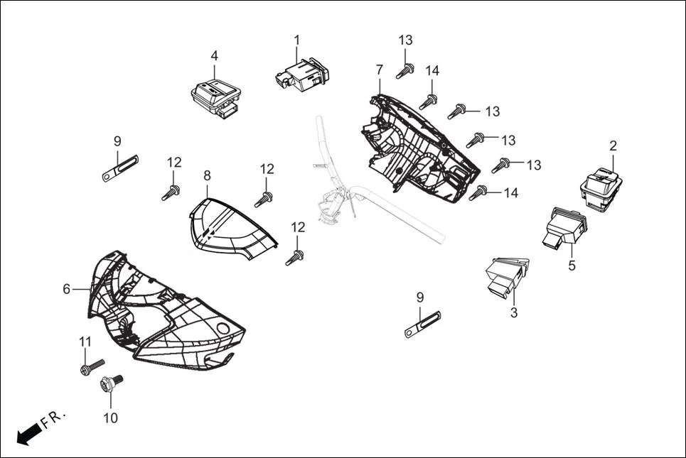 F-2B HANDLE COVER assembly diagram for Hero DESTINI PRIME OBD PHA B(May, 2025)