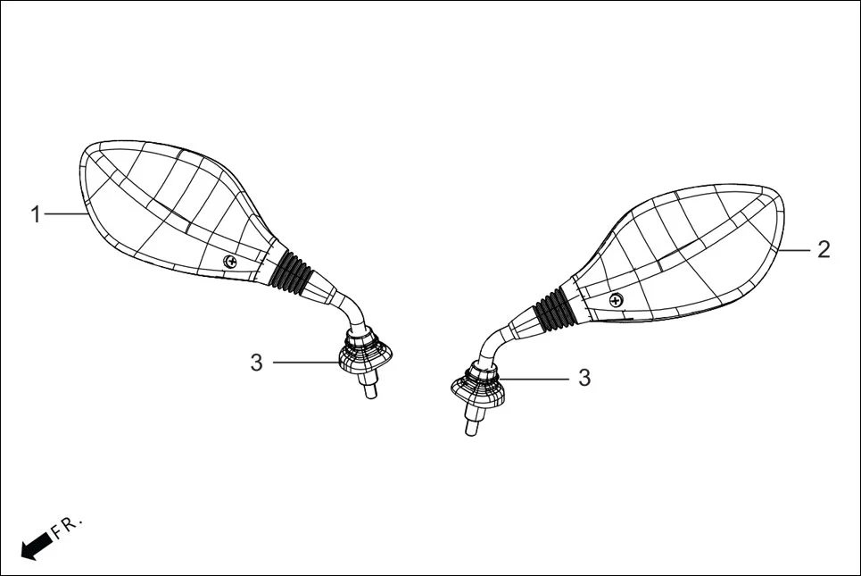 F-3B MIRROR ASSY. assembly diagram for Hero DESTINI PRIME OBD PHA B(May, 2025)