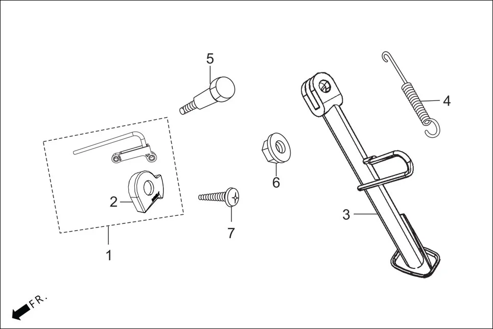 FOP-4 SIDE STAND/COVER ASSY. SEAT(OPTIONAL) assembly diagram for Hero DESTINI PRIME OBD PHA B(May, 2025)
