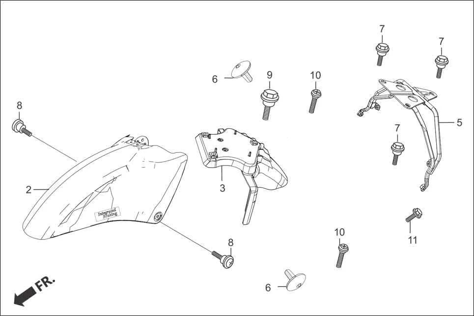 F-5-VX FRONT FENDER diagram showing 90113-KTP-900