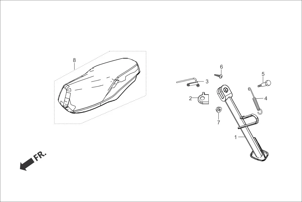 FOP-4 SIDE STAND (OPTIONAL) diagram showing 90304-KCS-920