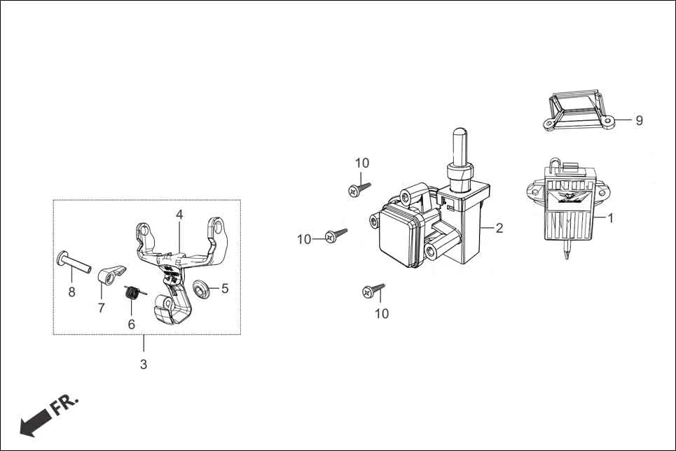 FOP-5-LX USB CHARGER ASSY./LIGHT ASSY., BOOT/LOAD HOOK ASSY./LOCK SEAT HOOK ASSY(OPTIONAL) diagram showing 33200-AAW-301