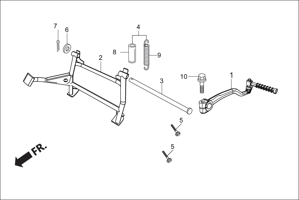 F-17-VX ARM KICK START/MAIN STAND/SIDE STAND assembly diagram for Hero Duet (Feb, 2017)