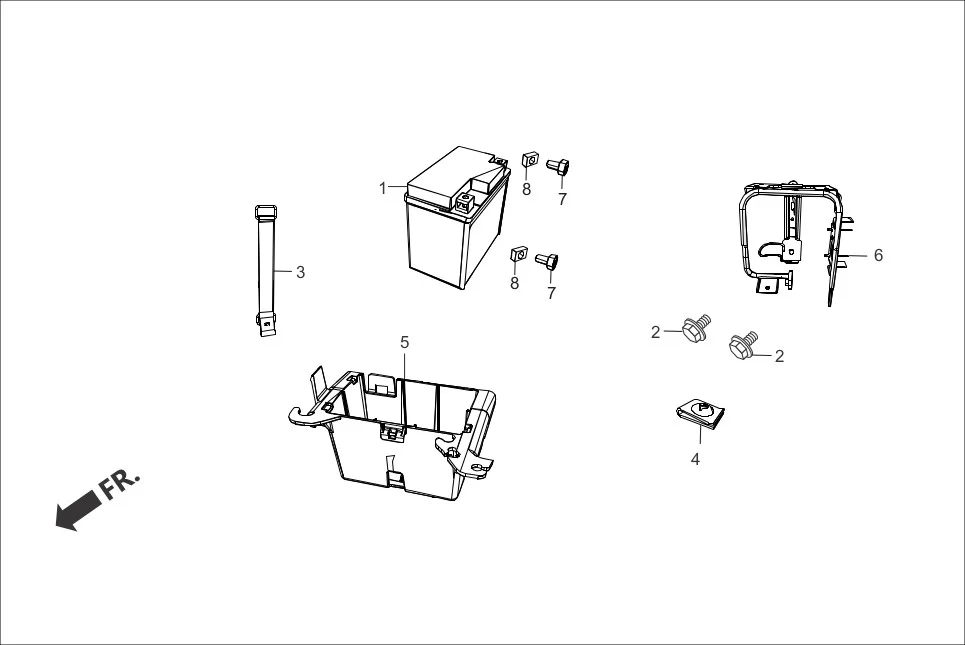 F-21-VX BATTERY diagram showing 50327-AAW-000