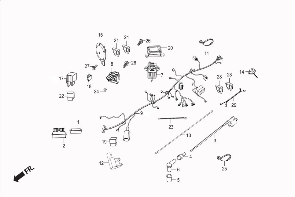 F-22-VX WIRE HARNESS diagram showing 81256-AAW-010