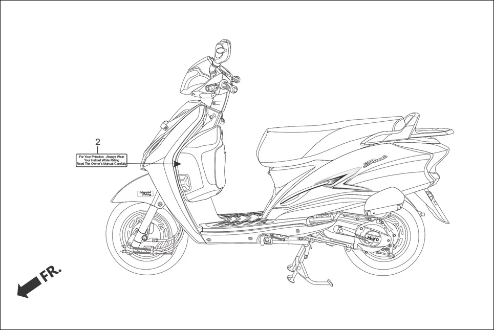 F-25-VX CAUTION LABEL diagram showing 87560-MZ0-670