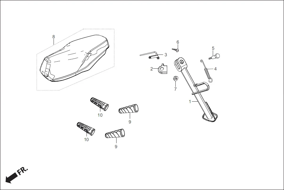 FOP-4 SIDE STAND /COVER ASSY. SEAT (OPTIONAL) diagram showing 50536-KPL-900