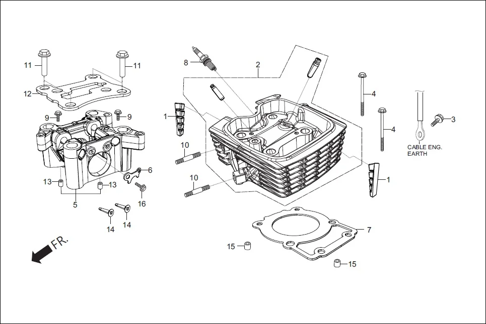 E-1A CYLN. &amp; CYLN HEAD (CYLINDER HEAD)