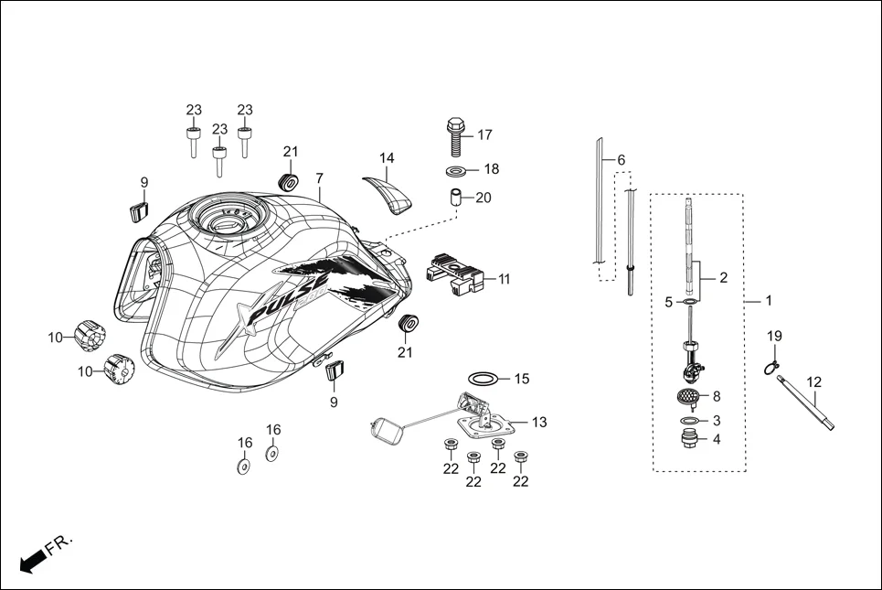 F-11 FUEL TANK / FUEL UNIT diagram showing 16173-001-000
