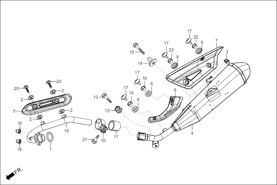 F-14 MUFFLER assembly diagram for Hero Xpulse 200 (May,2019)
