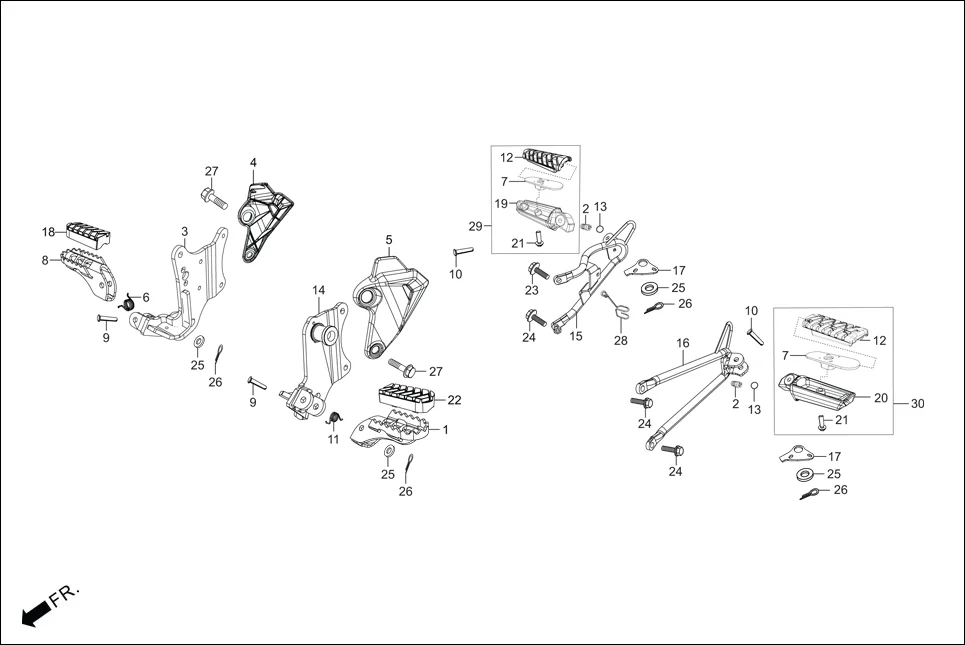 F-15 STEP PILLION / HOLDER / BRKT. assembly diagram for Hero Xpulse 200 (May,2019)