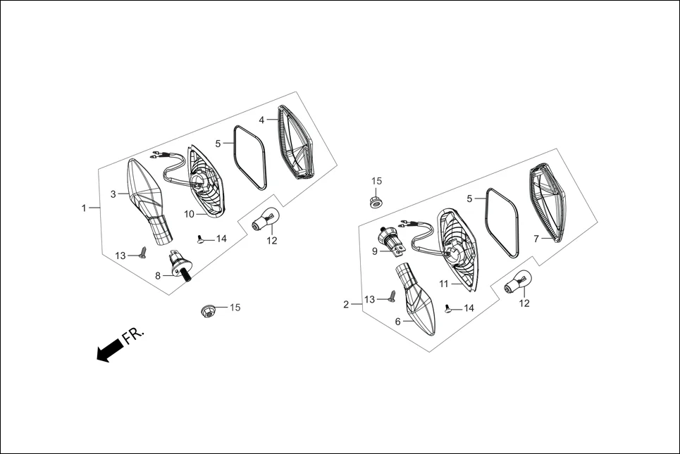 F-21A REAR WINKER diagram showing 33655-AAN-40099
