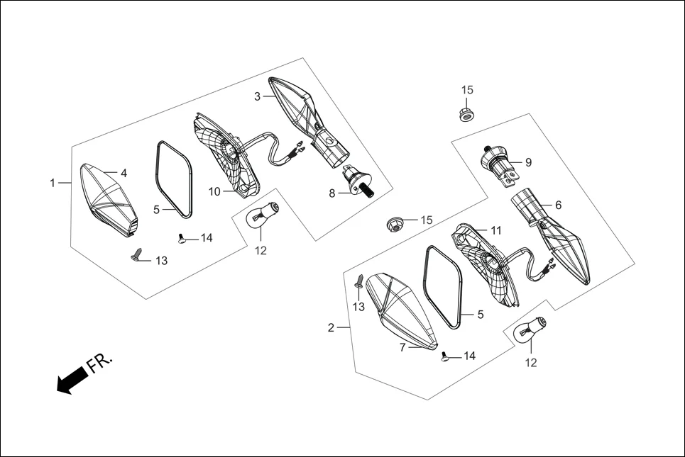 F-21 FRONT WINKER assembly diagram for Hero Xpulse 200 (May,2019)