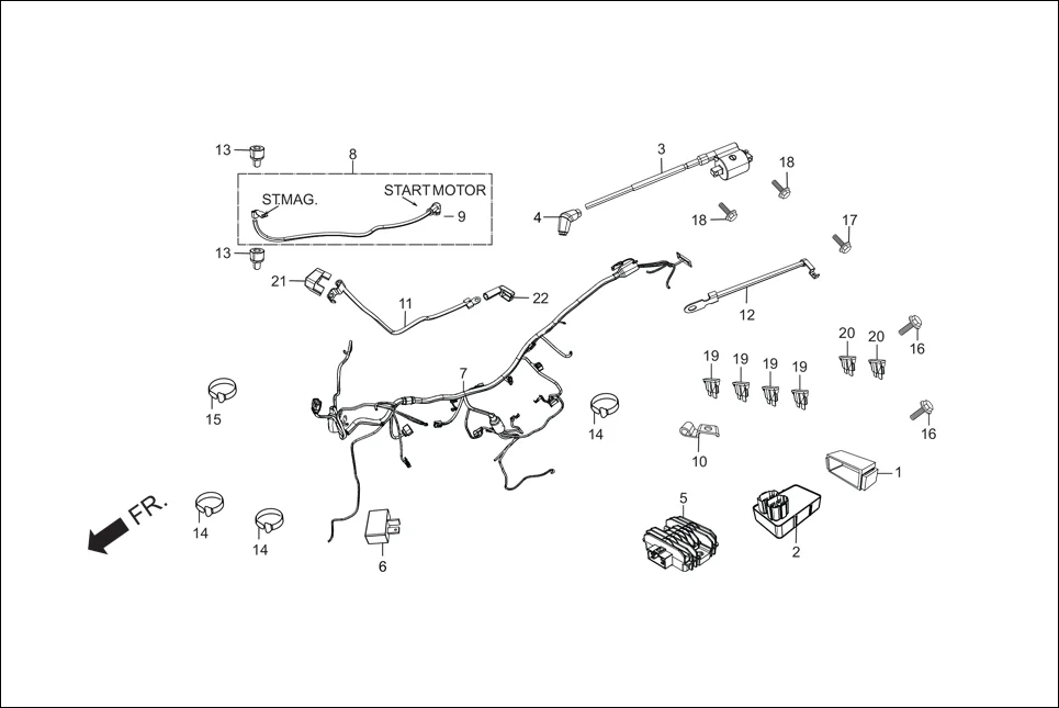 F-24 ELECTRICALS (WIRE HARNESS/START CABLES) assembly diagram for Hero Xpulse 200 (May,2019)