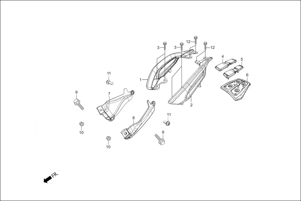 F-25B GRIP REAR assembly diagram for Hero Xpulse 200 (May,2019)