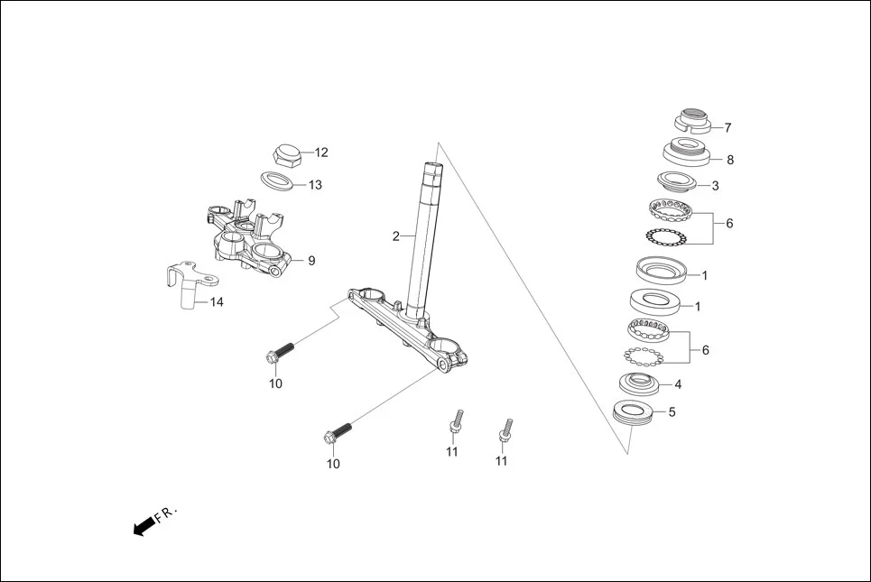 F-6 FRONT CUSHION (STEERING STEM) assembly diagram for Hero Xpulse 200 (May,2019)