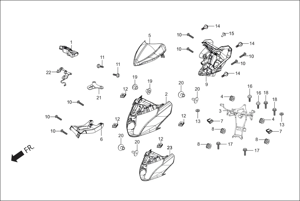 F-1A FRONT COVER diagram showing 90320-GC3-000