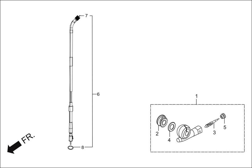 F-2A SPEEDOMETER GEAR /SPEEDOMETER CABLE diagram showing 44810-KTC-900