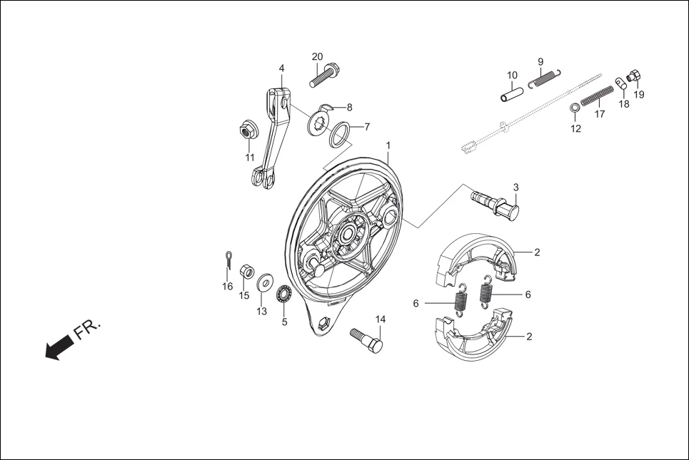 F-8 REAR BRAKE PANEL diagram showing 94201-20150