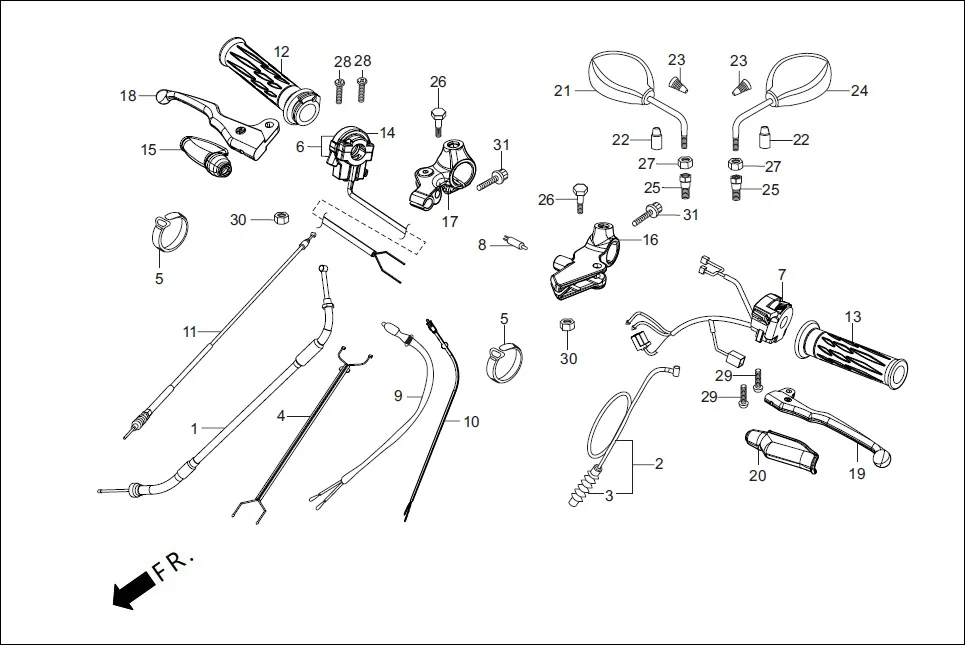 F-3-DRUM HANDLE LEVER / SWITCH / CABLE diagram showing 53172-KTC-920
