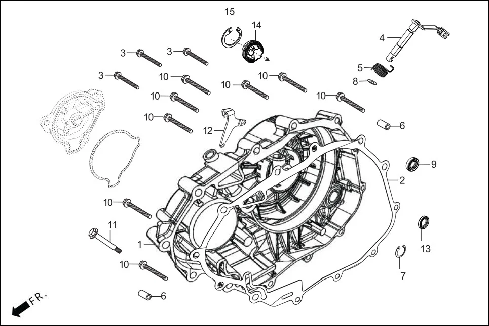 E-5 RIGHT CRANKCASE COVER