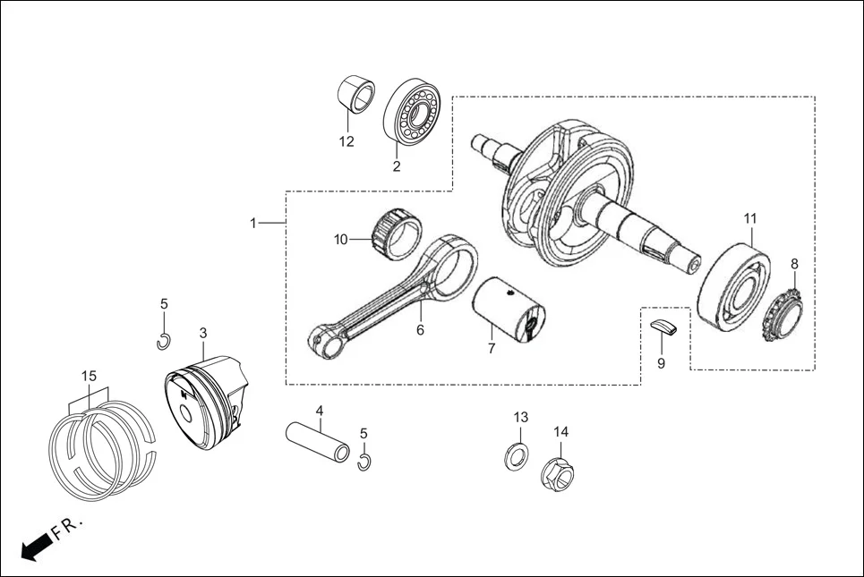 E-9 CRANKSHAFT/PISTON
