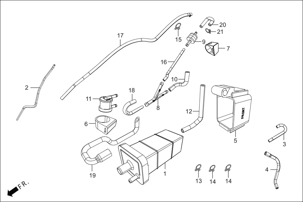 F-13A CANISTER ASSY assembly diagram for Hero GLAMOUR TECHNO(JAN.2024)