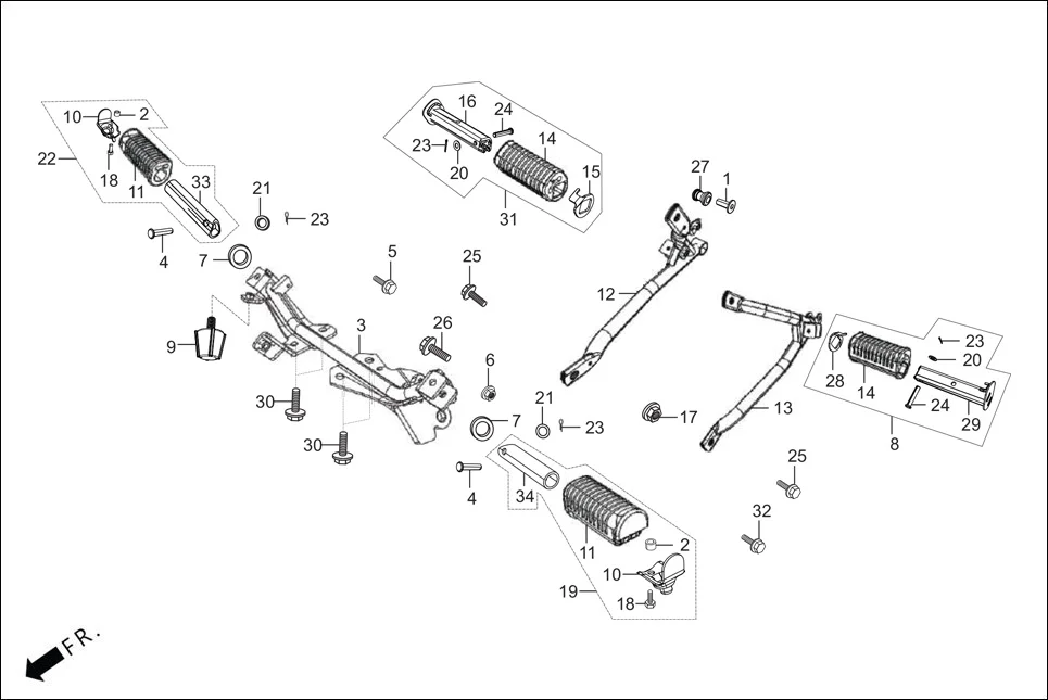 F-17 STEP ASSY./PILLION STEP. diagram showing 50661-425-670
