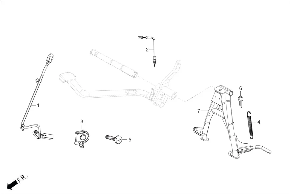 F-18 MAIN STAND/PEDAL BRAKE assembly diagram for Hero GLAMOUR TECHNO(JAN.2024)