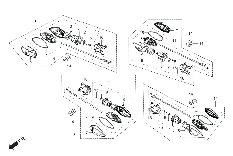F-22 WINKER assembly diagram for Hero GLAMOUR TECHNO(JAN.2024)