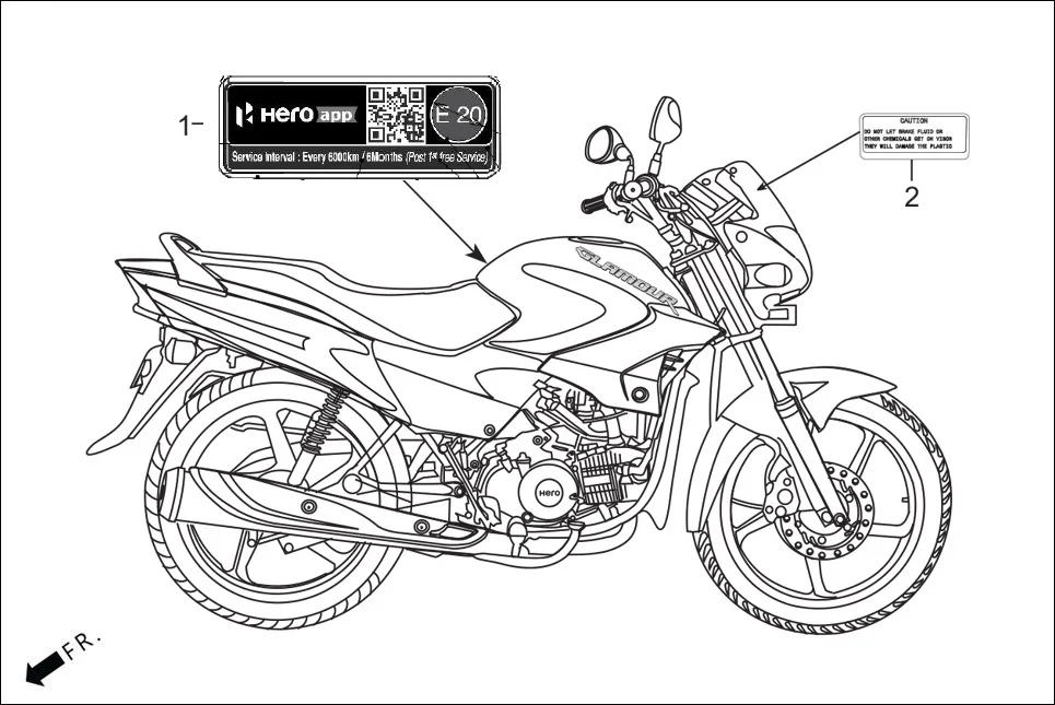 F-30 MARK CAUTION assembly diagram for Hero GLAMOUR TECHNO(JAN.2024)