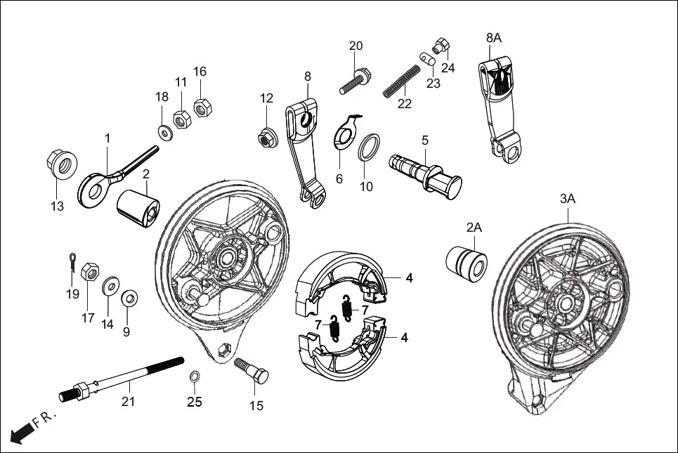 F-10-DISC REAR BRAKE PANEL assembly diagram for Hero GLAMOUR 125CC FV BSVI(Aug,2023)