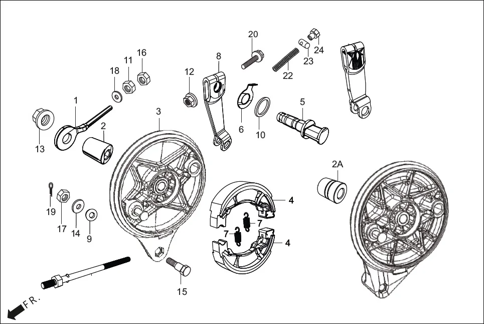 F-10-DRUM REAR BRAKE PANEL assembly diagram for Hero GLAMOUR 125CC FV BSVI(Aug,2023)