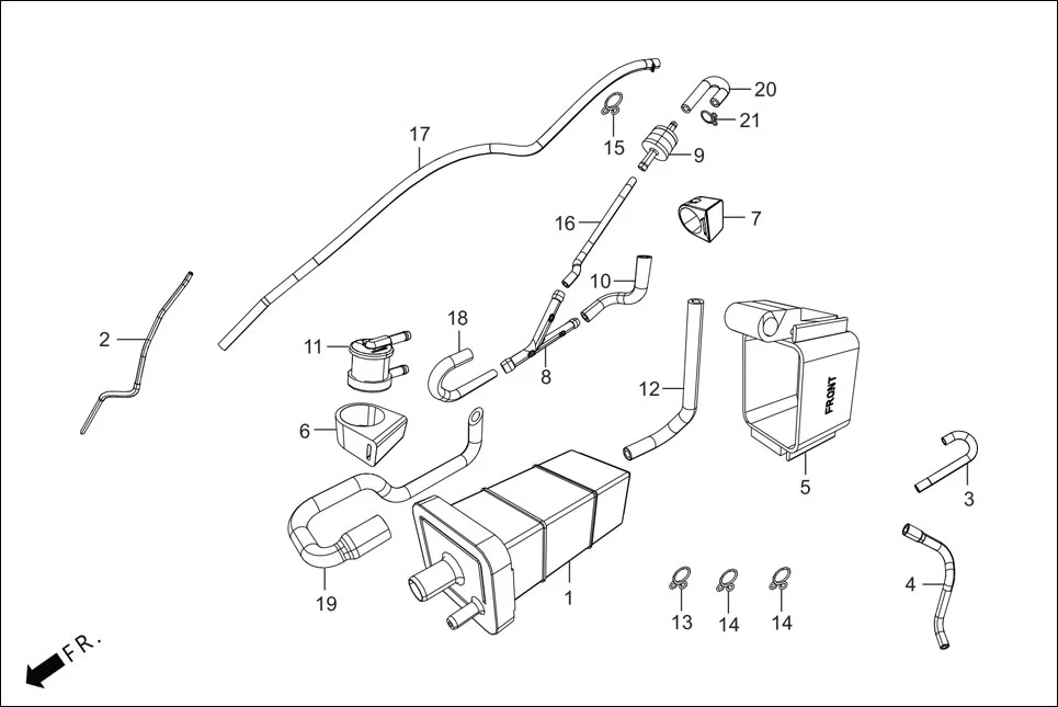 F-13A CANISTER ASSY assembly diagram for Hero GLAMOUR 125CC FV BSVI(Aug,2023)