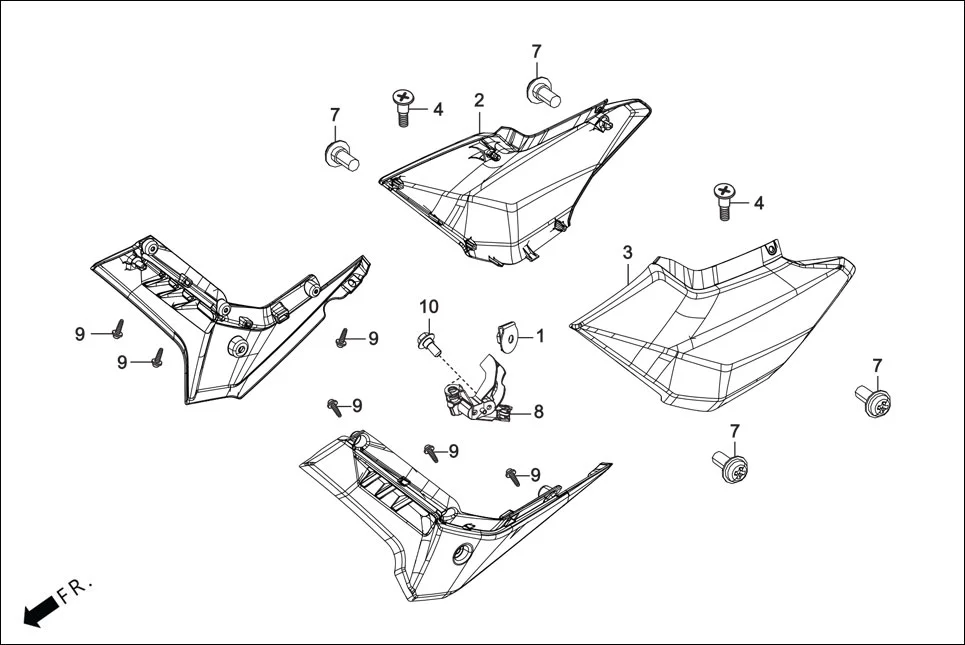 F-14 SIDE COVER assembly diagram for Hero GLAMOUR 125CC FV BSVI(Aug,2023)
