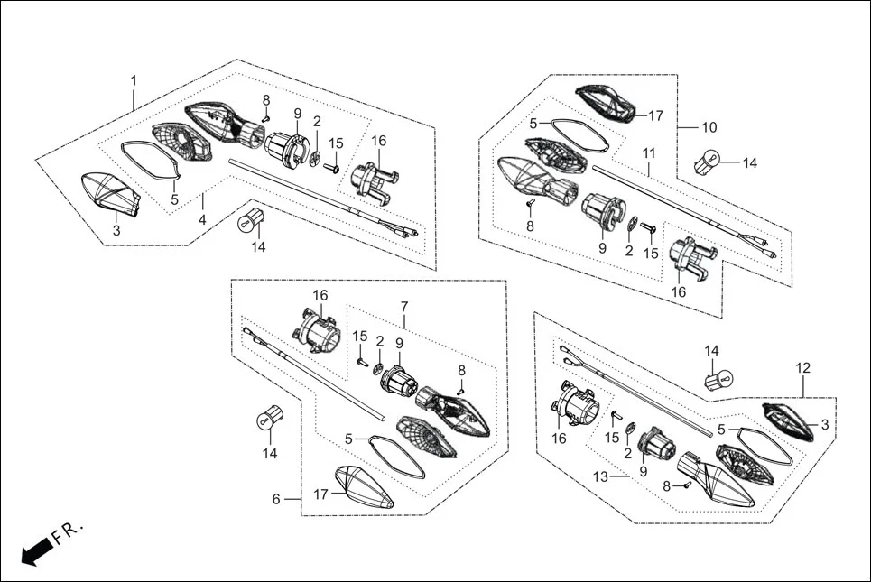 F-22 WINKER assembly diagram for Hero GLAMOUR 125CC FV BSVI(Aug,2023)
