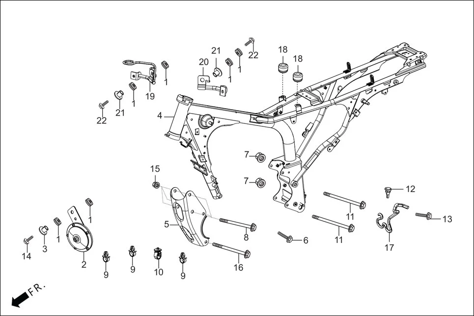 F-25 FRAME BODY assembly diagram for Hero GLAMOUR 125CC FV BSVI(Aug,2023)