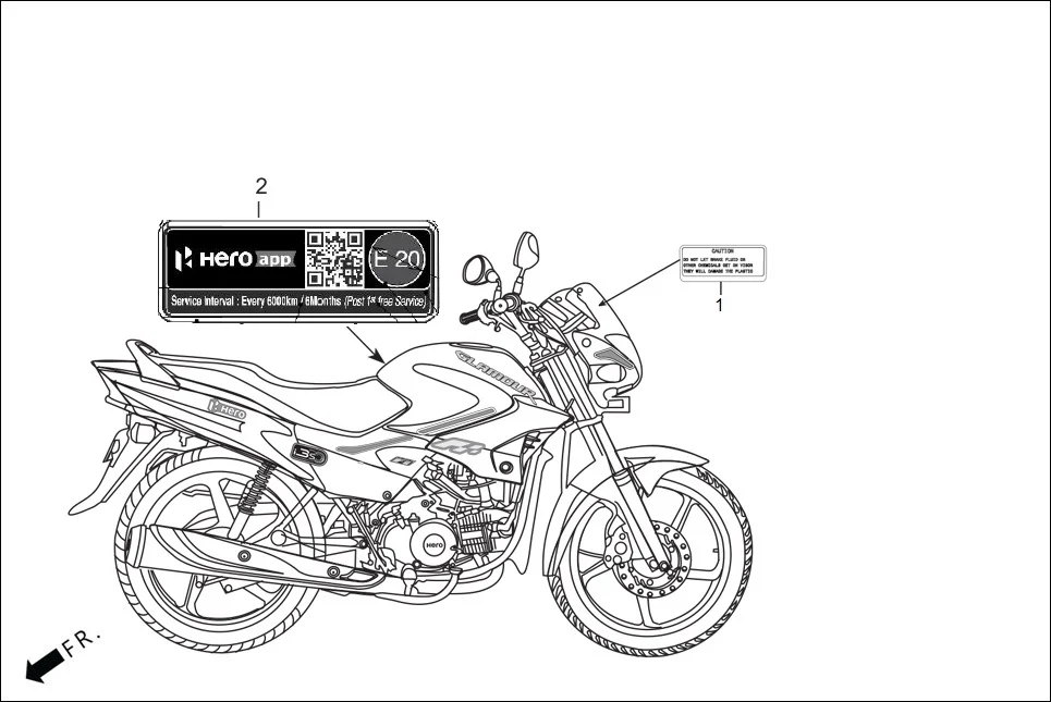 F-30-DISC MARK CAUTION assembly diagram for Hero GLAMOUR 125CC FV BSVI(Aug,2023)