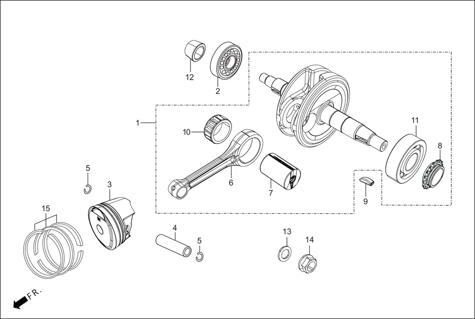 E-9 CRANKSHAFT/PISTON