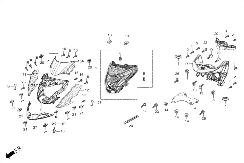 F-1-DRUM HEAD LIGHT assembly diagram for Hero Glamour Canvas(Oct, 2022)