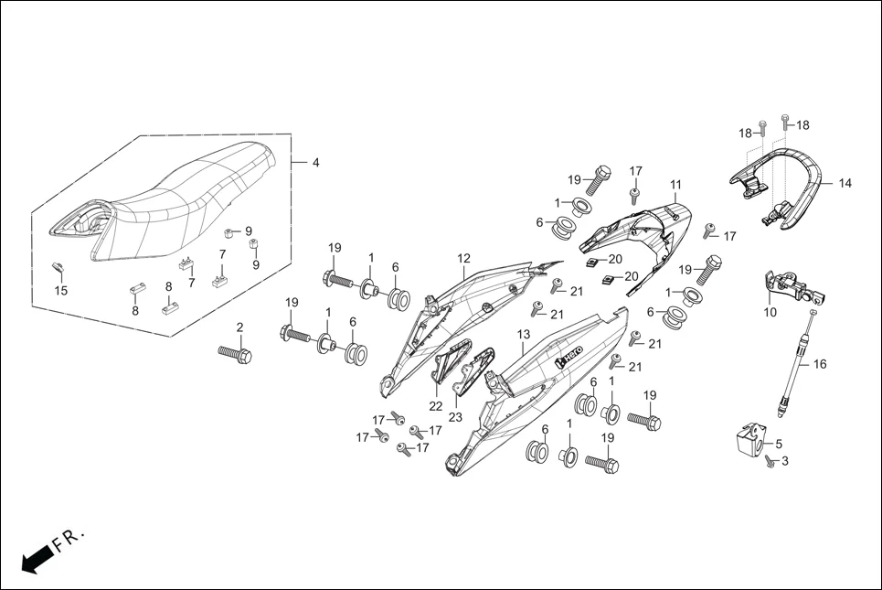 F-12 SEAT ASSY./REAR COWL/GRIP REAR diagram showing 77220-KY6-000