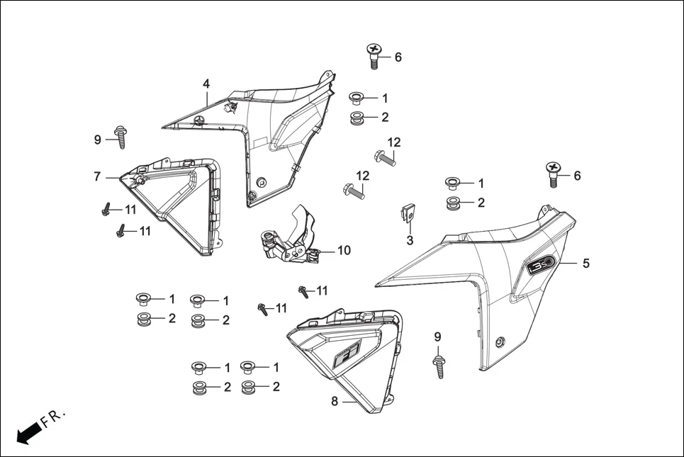 F-14 SIDE COVER assembly diagram for Hero Glamour Canvas(Oct, 2022)