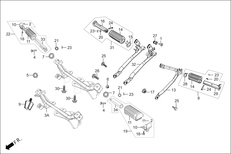 F-17-DISC STEP ASSY./PILLION STEP. diagram showing 50712-AAG-300