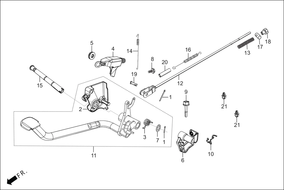 F-18B-DRUM PEDAL BRAKE/CBS ASSY. (DRUM) assembly diagram for Hero Glamour Canvas(Oct, 2022)