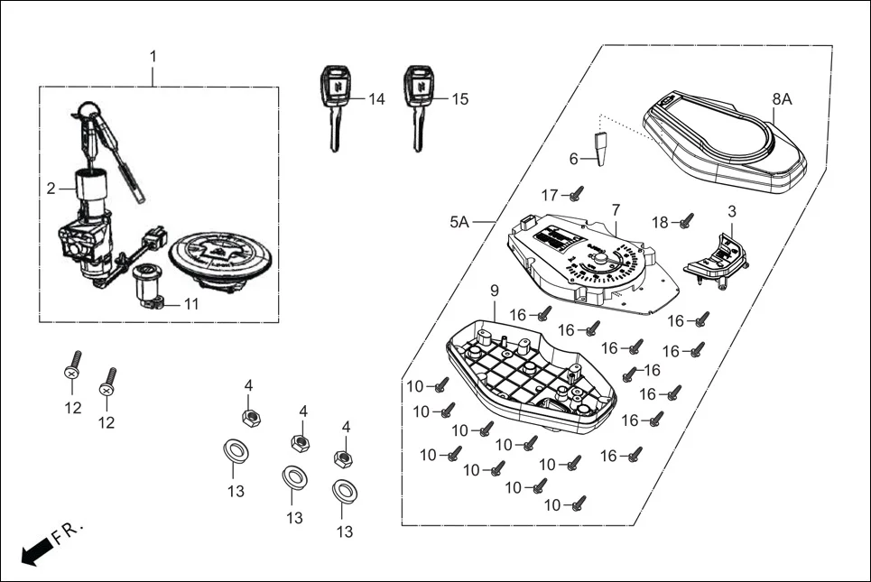 F-2-DISC SPEEDOMETER/CABLE/KEY SET diagram showing 37652-AAN-B0099