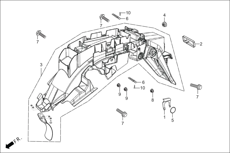 F-21 REAR FENDER diagram showing 94591-27000
