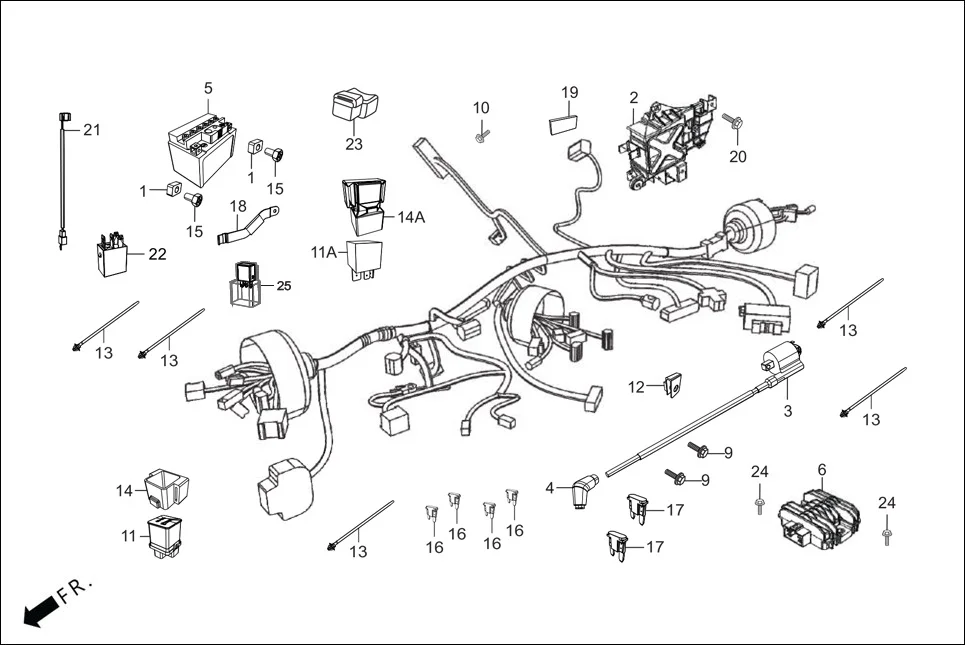 F-24 WIRE HARNESS/BATTERY diagram showing 91540-AAN-410