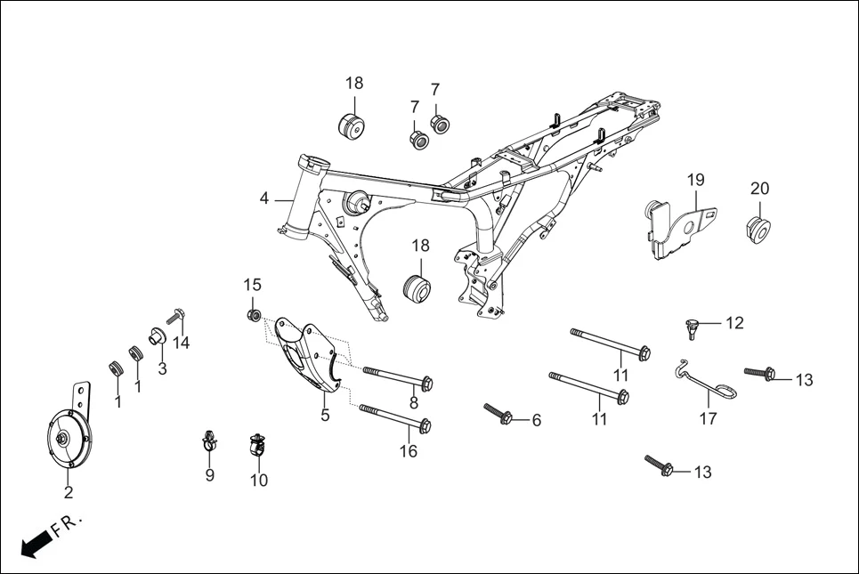 F-25-DRUM FRAME BODY diagram showing 50141-ACL-D00